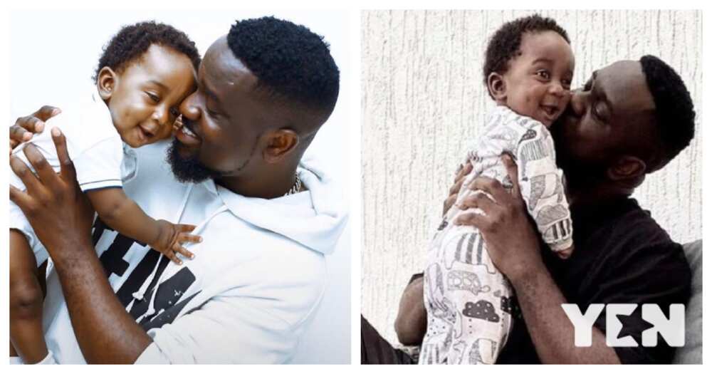 Sarkodie: 5 Photos of Rapper and son Michael Addo Junior Proving his Fatherhood Skills