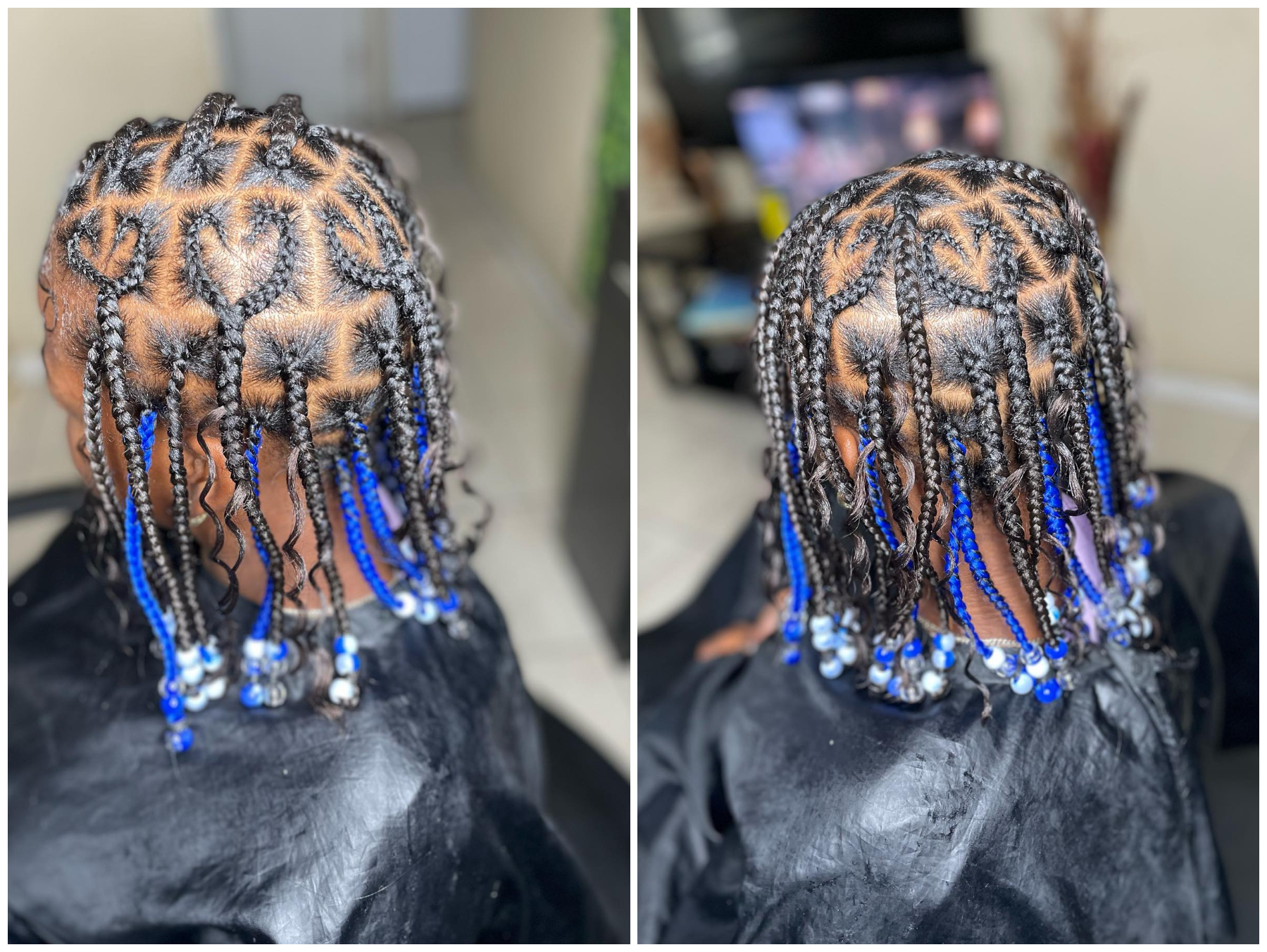 Blue & Black 😍  Black box braids, Blue box braids, Braids for black hair