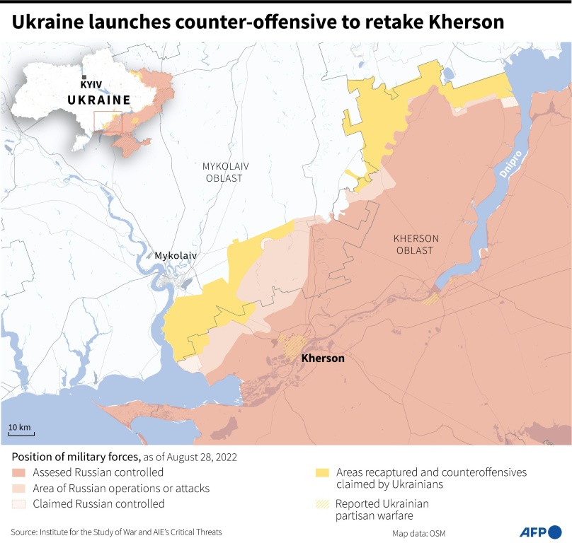 Ukraine launches counter-offensive to retake Kherson