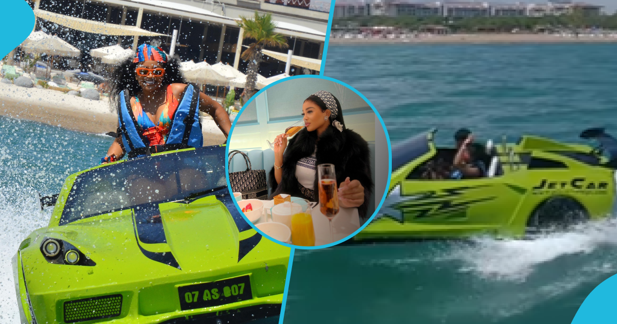 Serwaa Amihere's sister becomes 1st GH celeb to drive $100k supercar on water