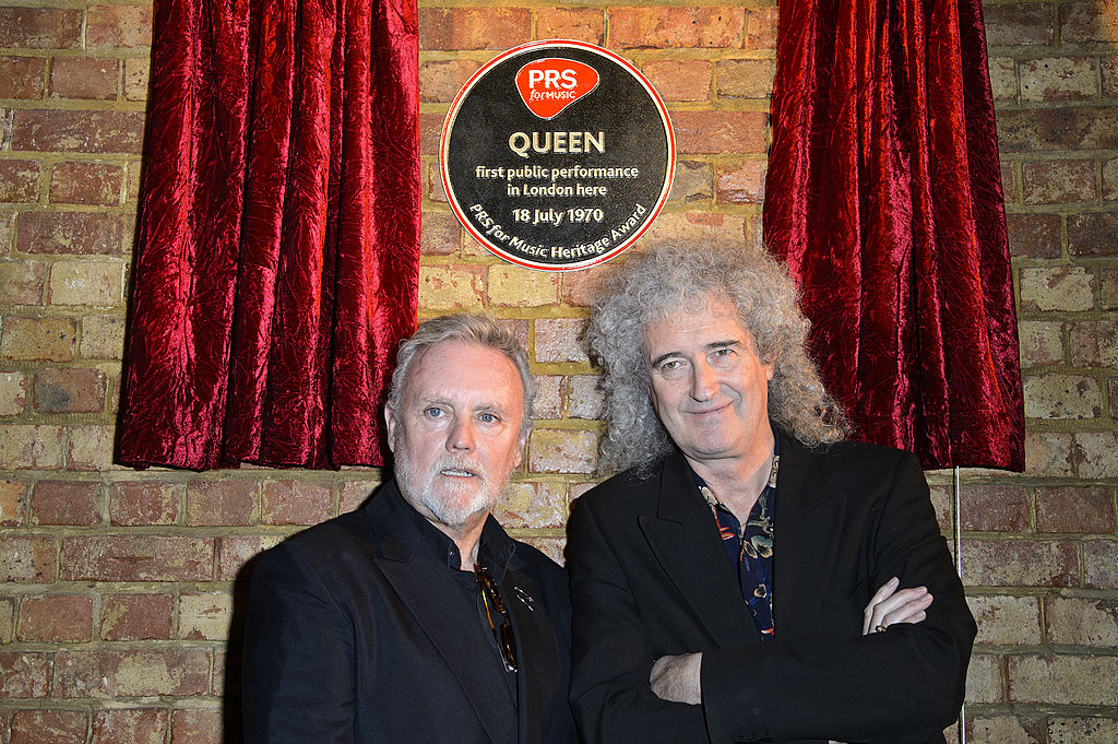 Roger Taylor (L) and Brian May of Queen IN London