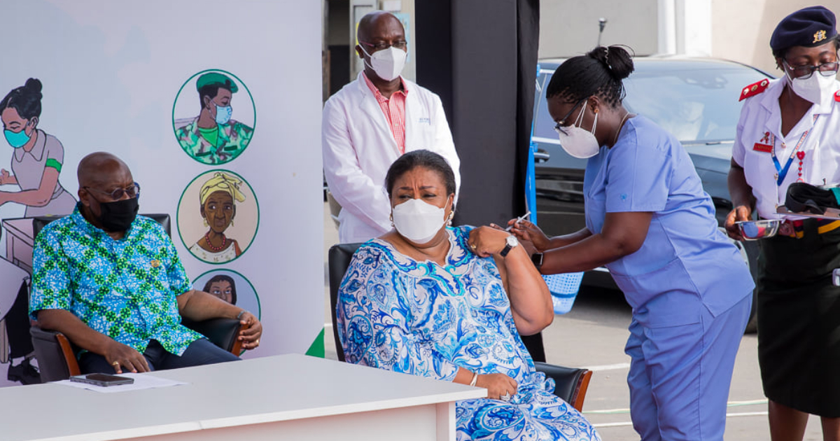 Akufo-Addo, wife take COVID-19 vaccine; here are 6 photos from the exercise