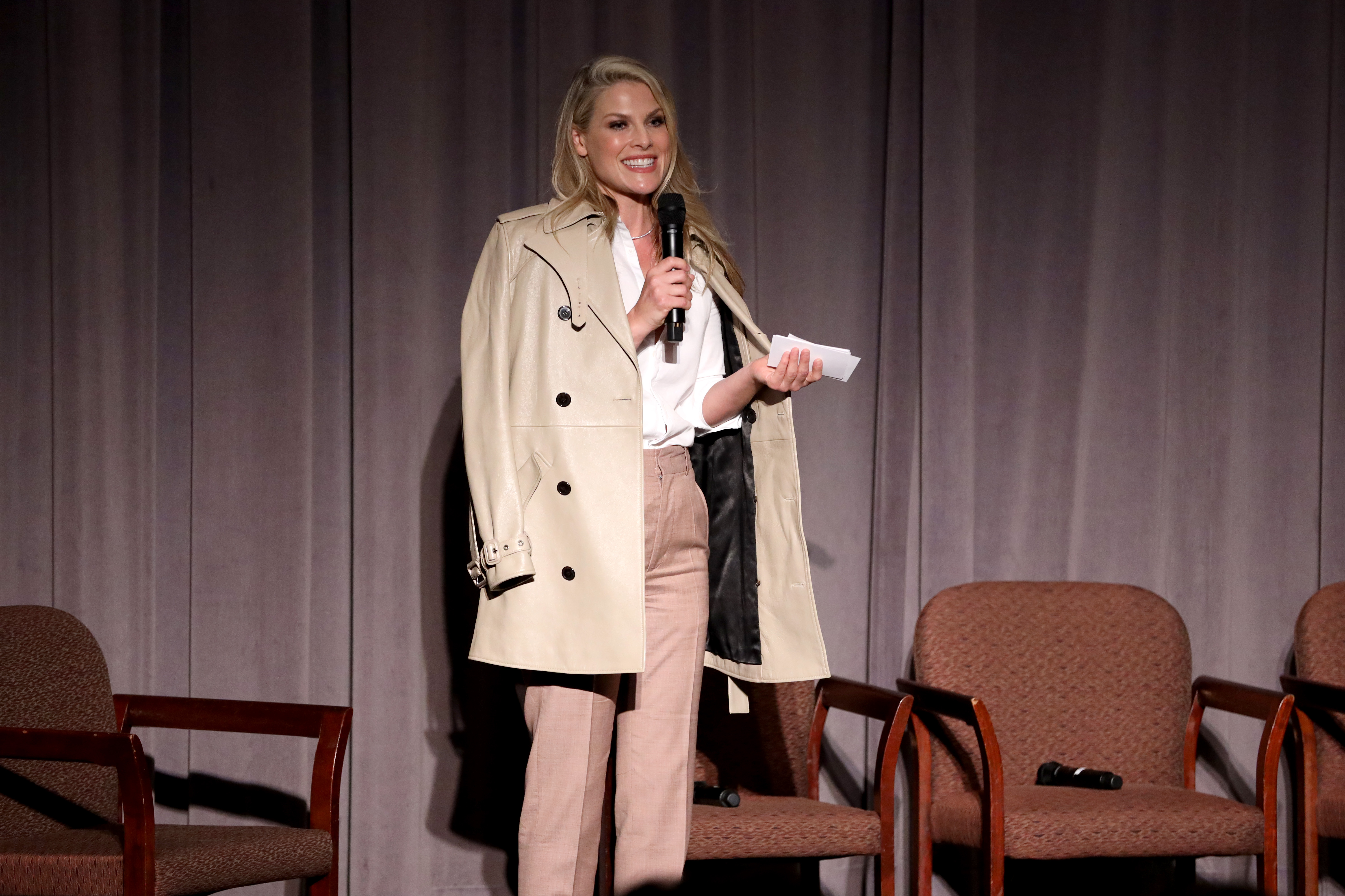 Ali Larter speaks onstage during the "Momentum Shift" film premiere at the Directors Guild Of America