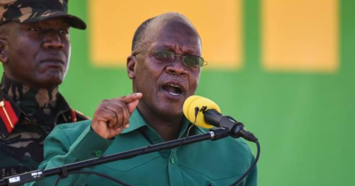 Tanzania President John Pombe Magufuli in a past address. Photo: Getty Images.