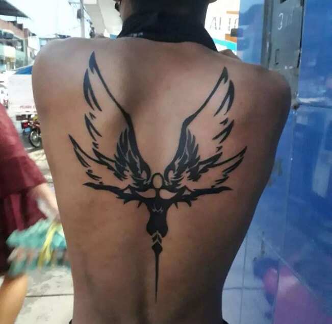 Discover 94+ about guardian angel back tattoo unmissable -  .vn