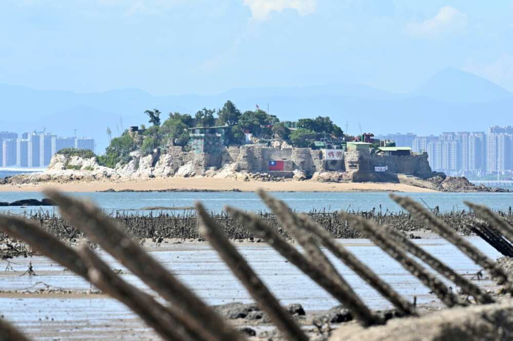Anti-landing spikes line the coast of Lieyu islet on Taiwan's Kinmen Islands, which lie just 3.2 kilometres from mainland China