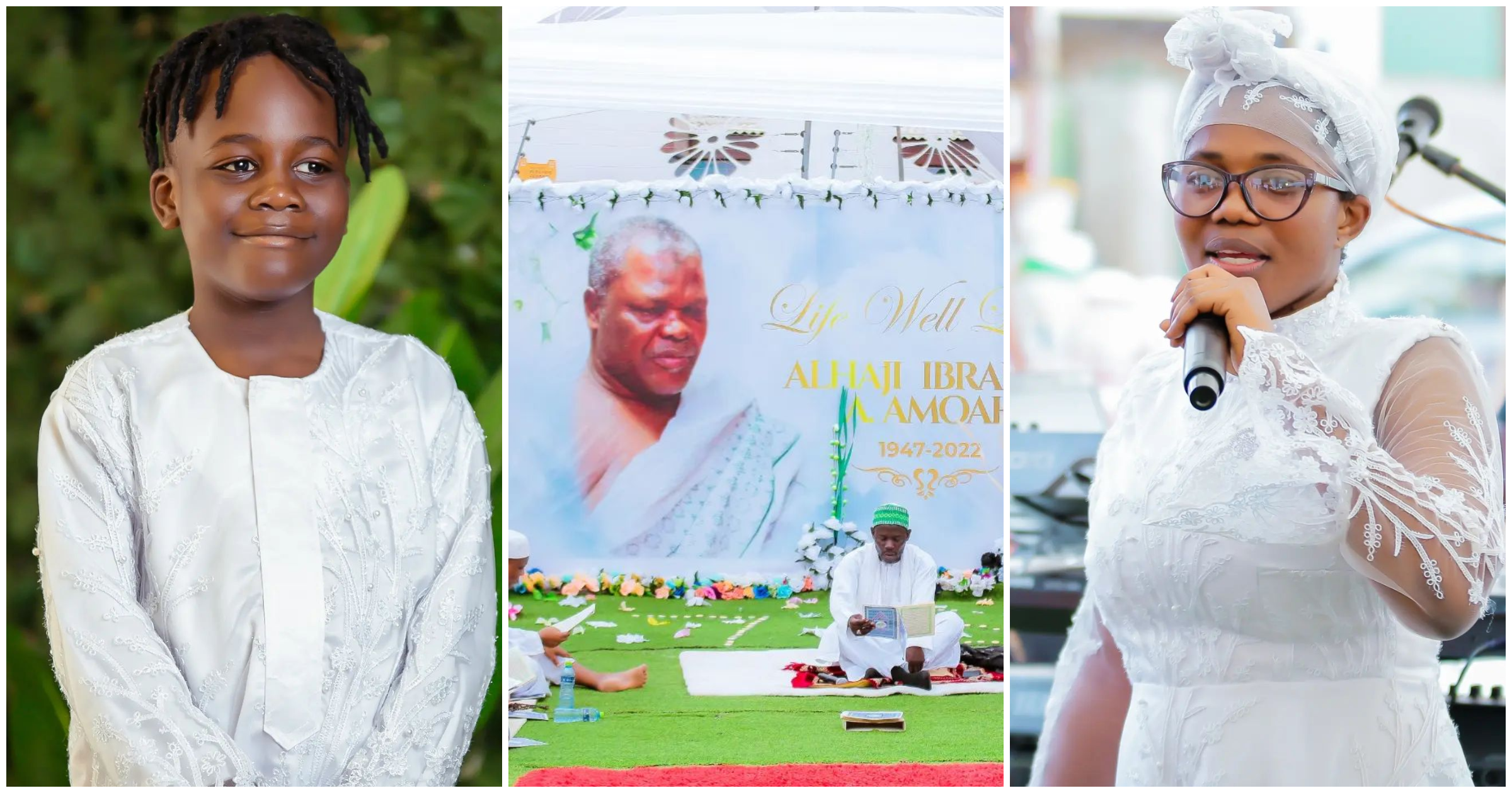 Grandp damoase: Mzbel's son plays smart with Afia Schwar's words as he shares photo from grandfather's funeral, fans laugh
