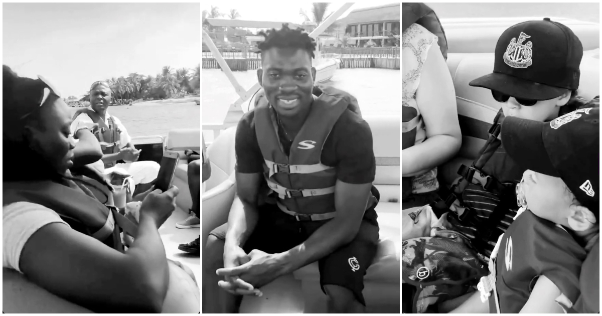 Old video of Christian Atsu's family on vacation in Ada while cruising on a luxury boat emerges