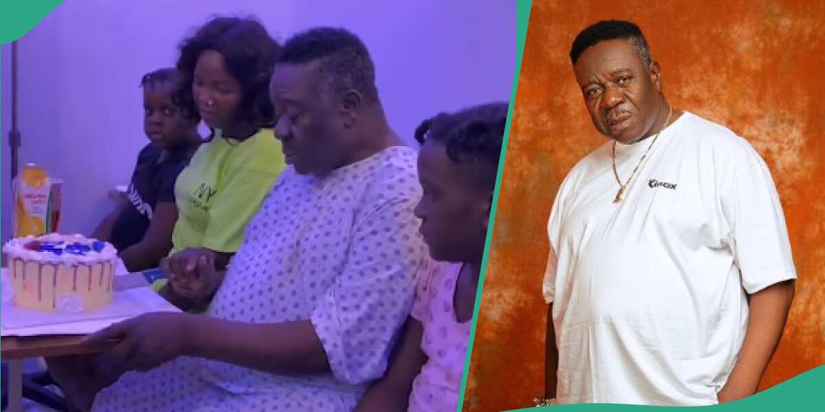 "Get well soon": Video as Mr Ibu marks his 62nd birthday on hospital bed, fans react to viral clip