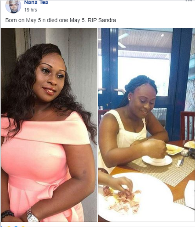 Unstoppable tears flow as stunning Ghanaian lady Sandra dies on her birthday