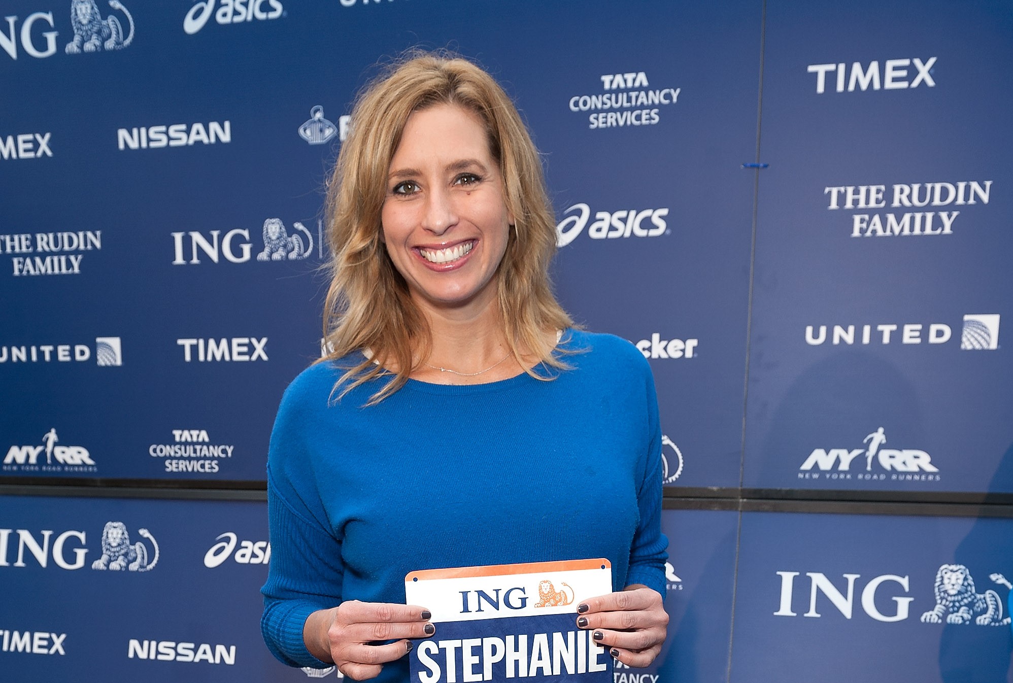 Meteorologist Stephanie Abrams at the 2013 ING NYC Marathon press conference.