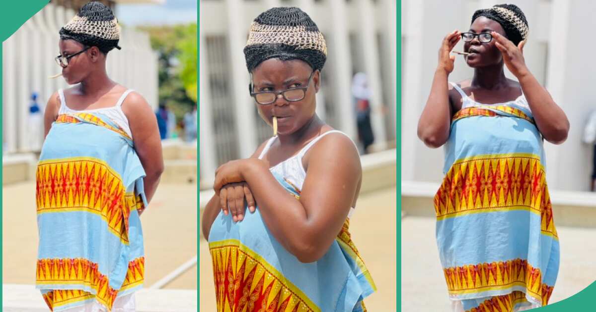 Nigerian student dresses like her mother to school.