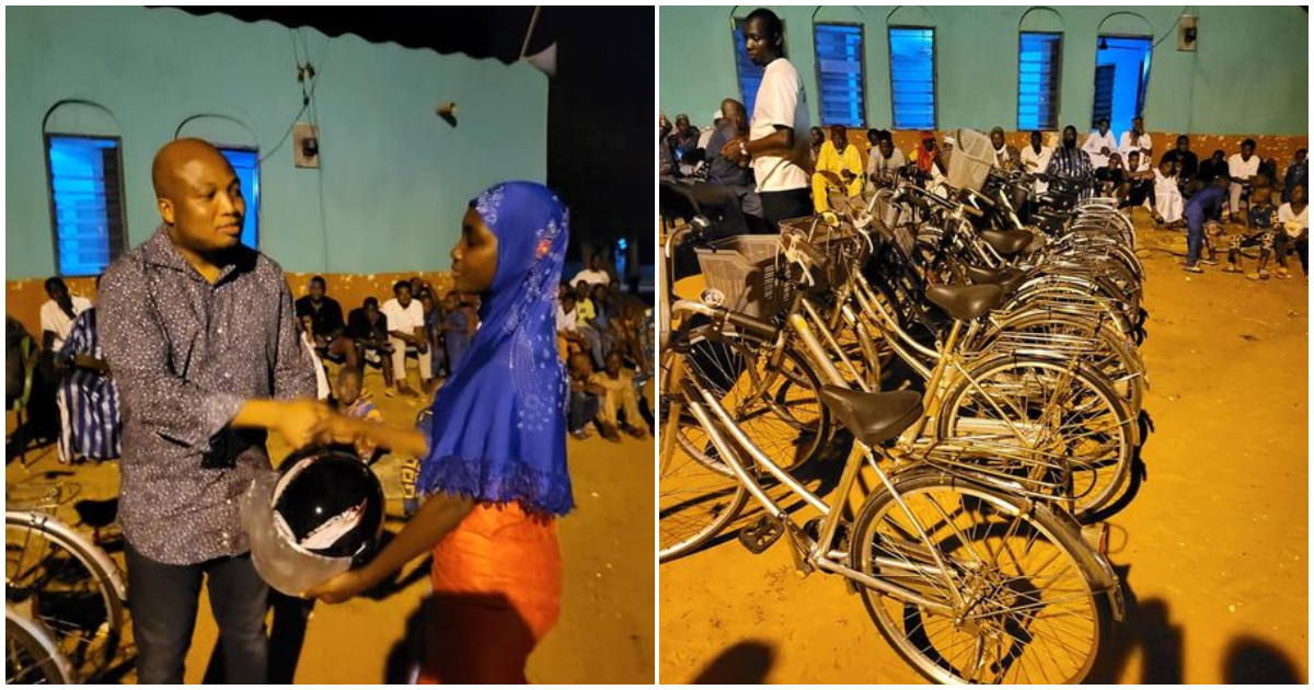 Benevolent Okudzeto Ablakwa blesses female Muslim students with bicycles & helmets