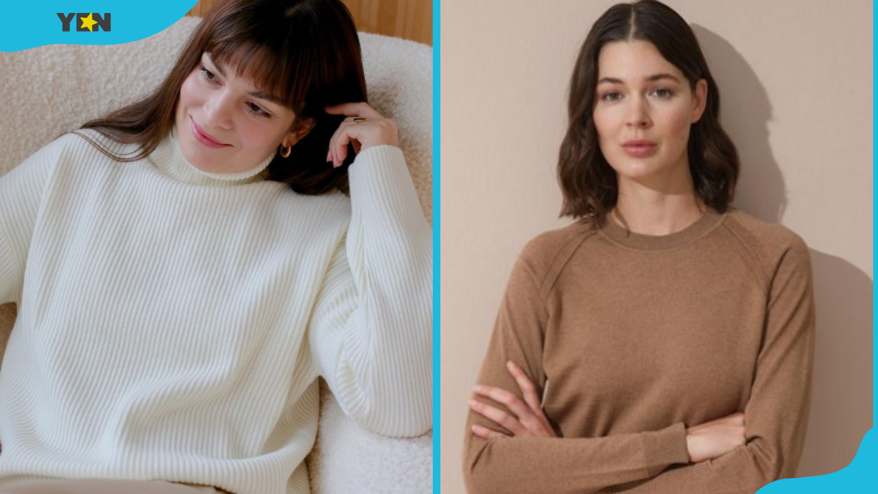 Two women wearing beautiful Merino sweaters.