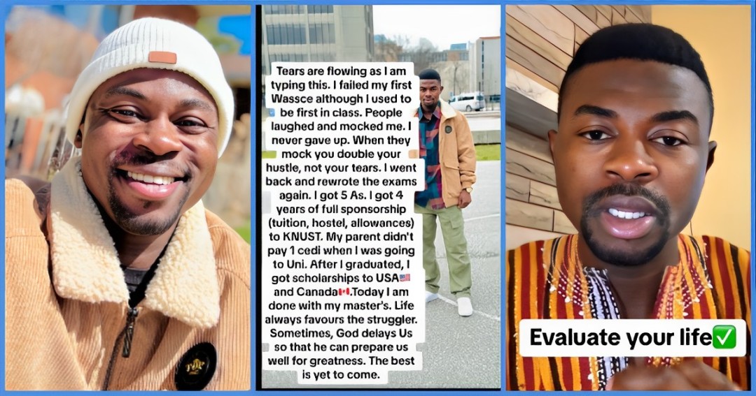 Grass-To-Grace: Young Ghanaian Man Who Failed WASSCE Becomes Acquires Master's Degree in Canada