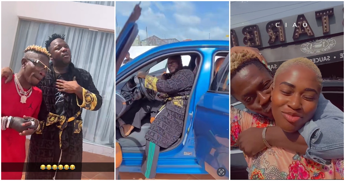 Shatta Wale Shows Medikal Love With Brand New Car; MDK Happily Test Drives It