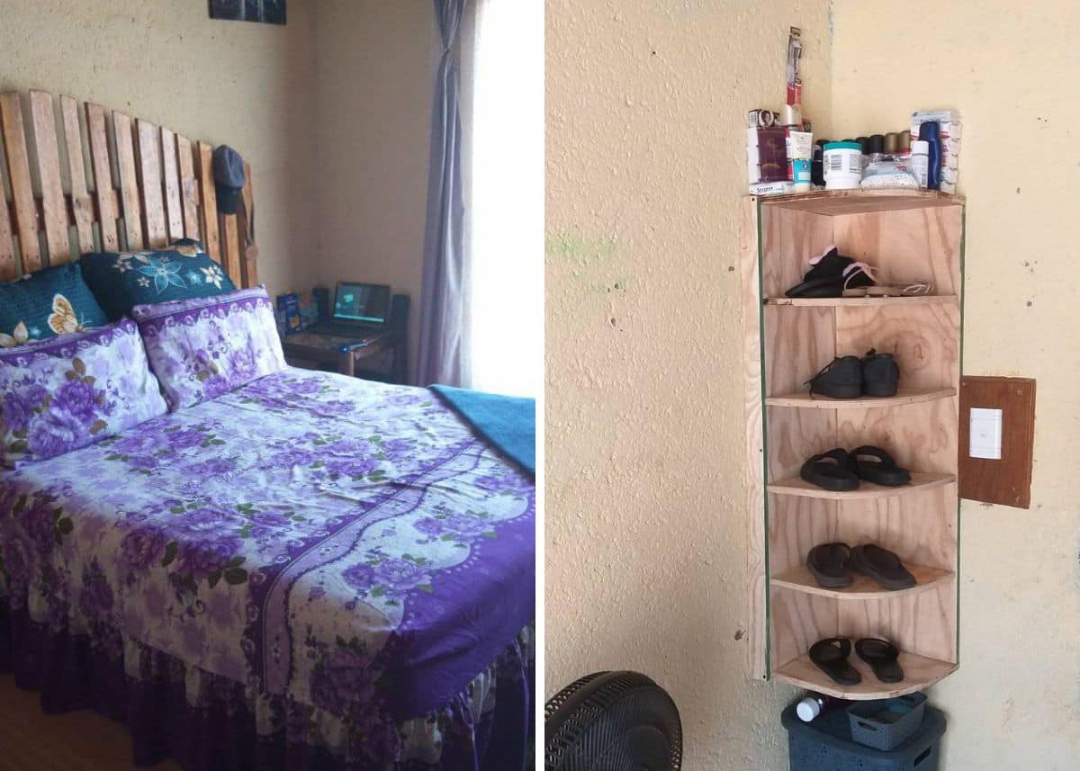 A man showed off his self-made bedroom furniture on Facebook.