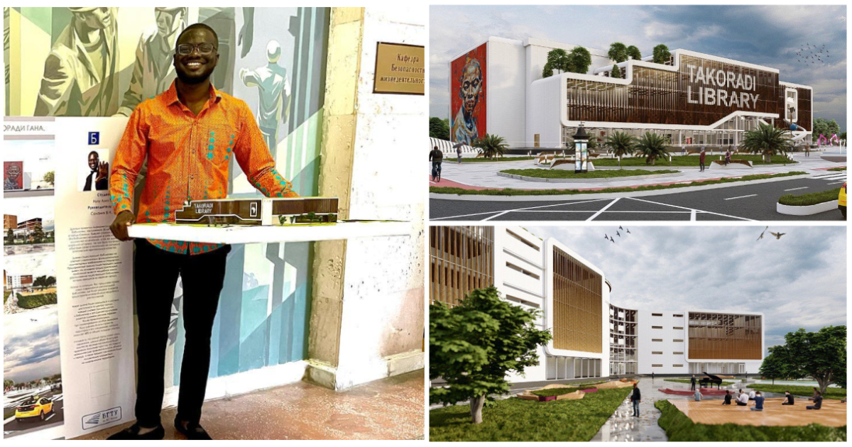 Ghanaian student unveils beautiful designs of library designed for Takoradi