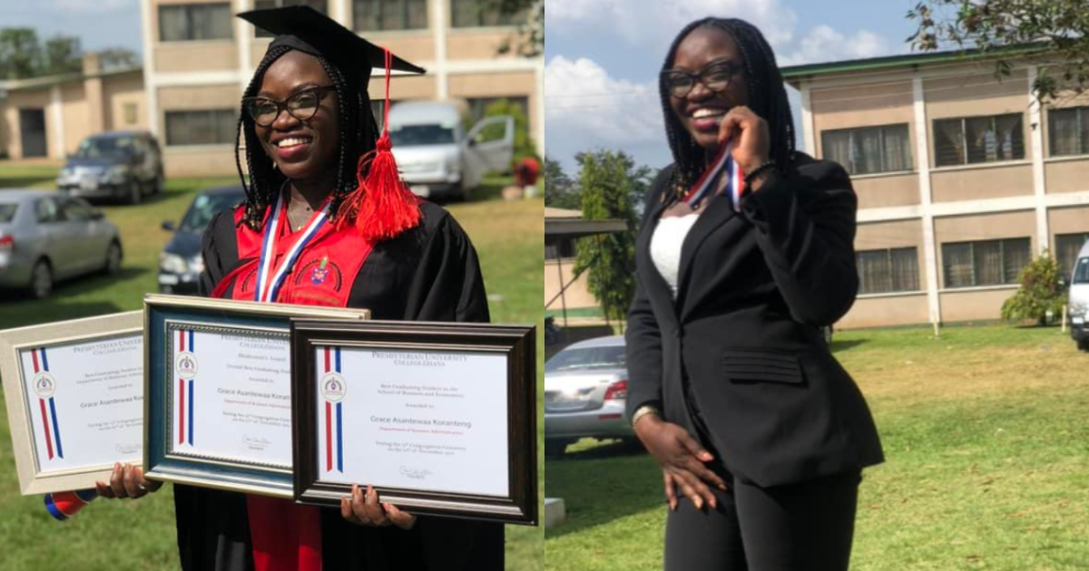 Adjoa Koranteng is the valedictorian of the 2021 graduating class of the Presbyterian University College, Ghana (PUCG)