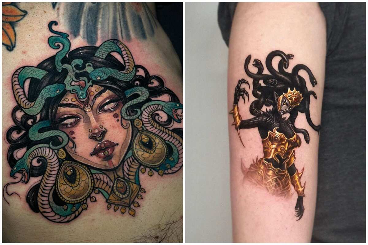 Medusa Tattoo  Tatuagem de medusa Tatuagens gregas Tatuagens aleatórias