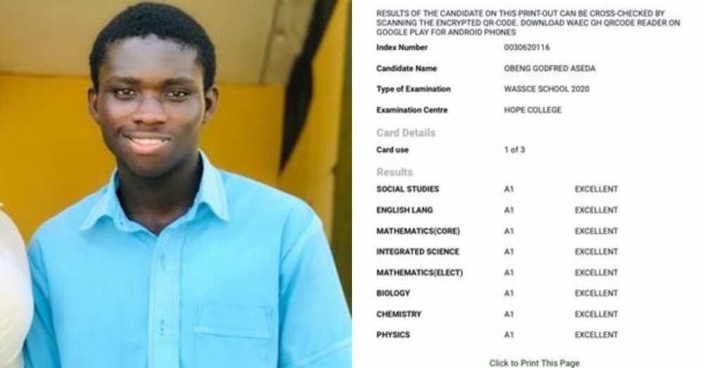 Meet the fresh boy from Hope College who also got 8As in WASSCE