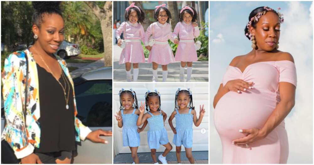 Photos of Diane Robinson and her triplets.