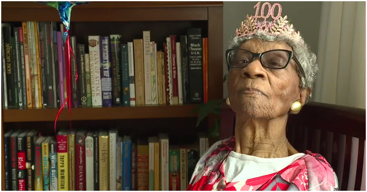 African-American woman marks 100th birthday.