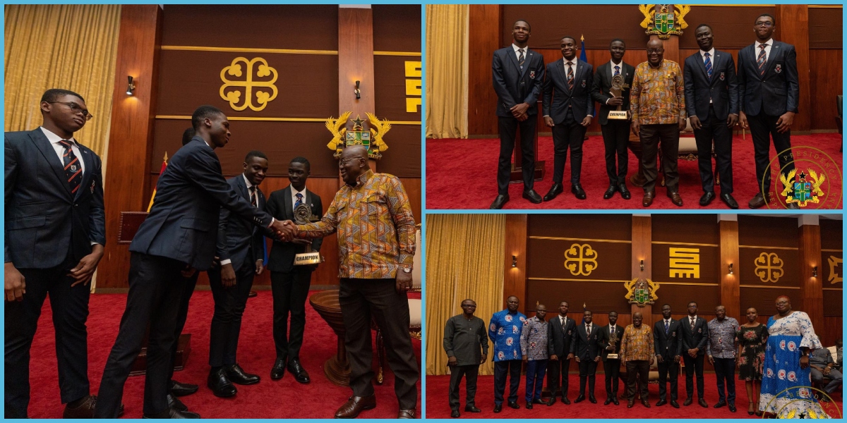 NSMQ 2023 Winners PRESEC Legon, Visit Akufo-Addo At Jubilee House