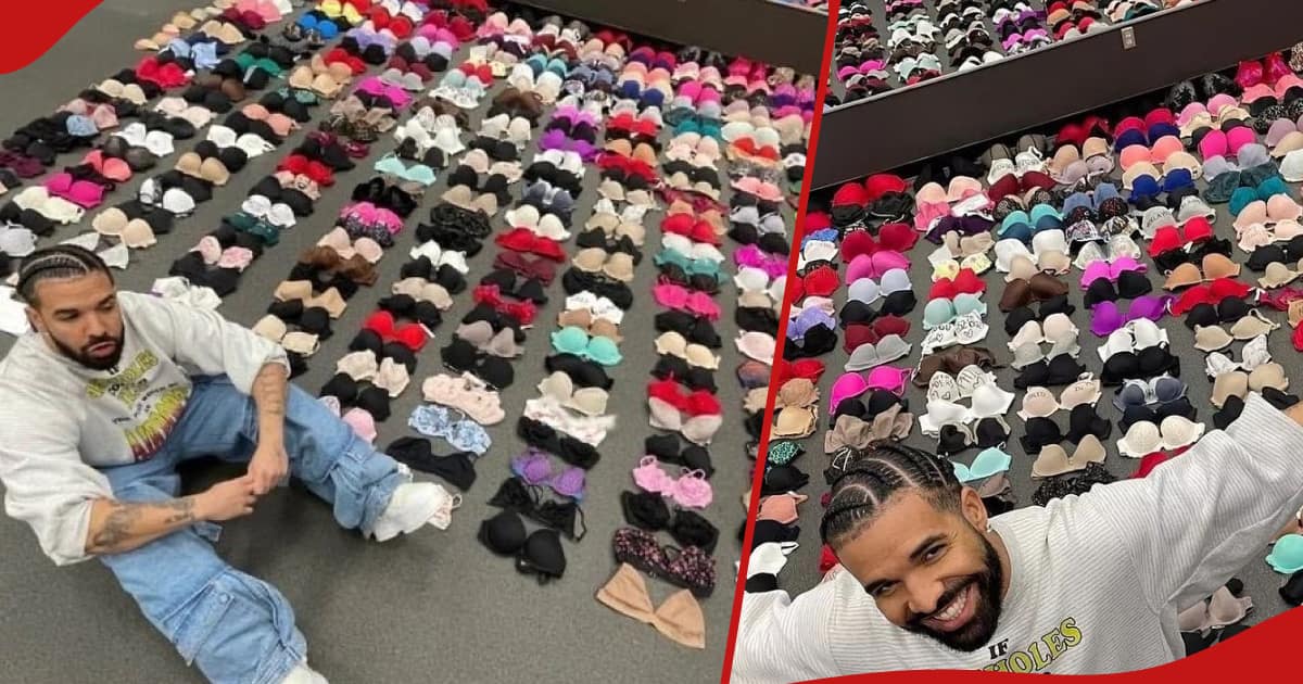Drake flaunts collection of bras thrown on stage during his It's