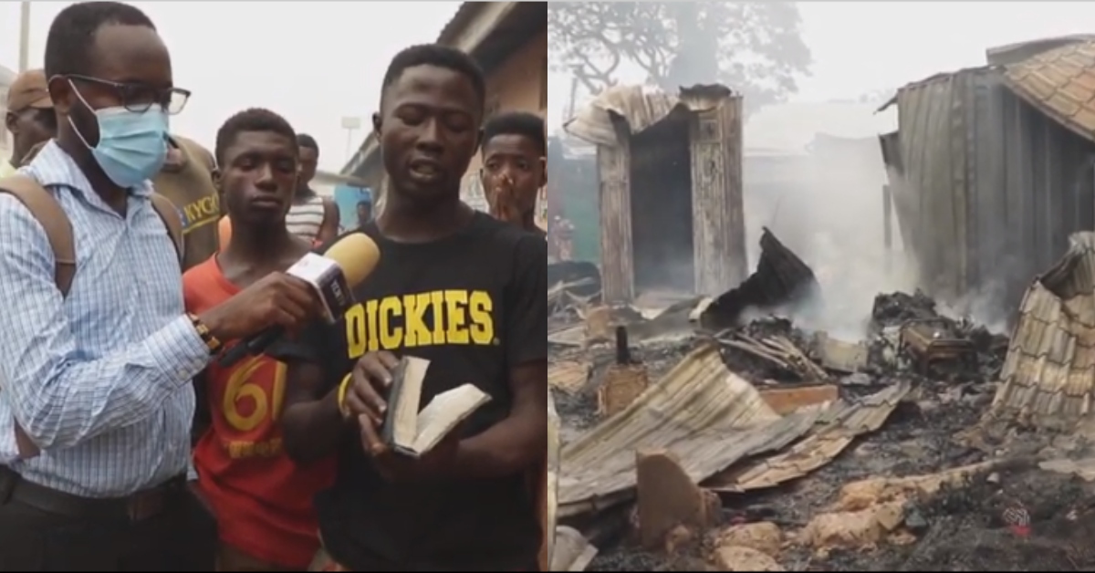 Bible found unharmed in shop that was burnt down completely at Odawna Market