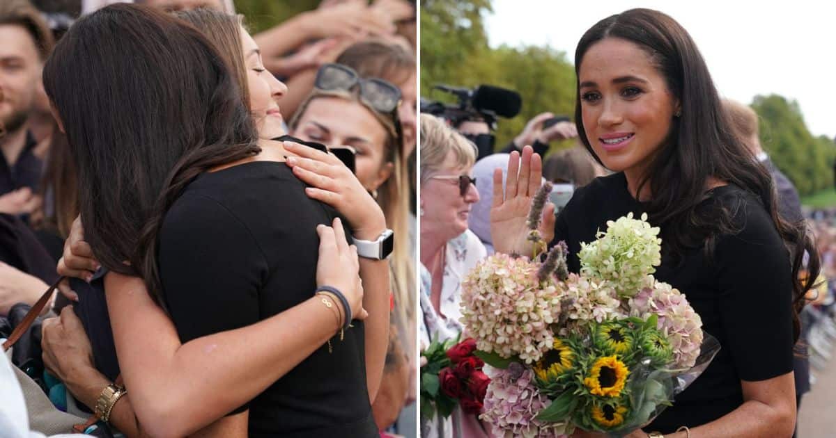 Meghan Markle hugs young girl outside Windsor Castle following Queen Elizabeth's death; sweet video touches many hearts
