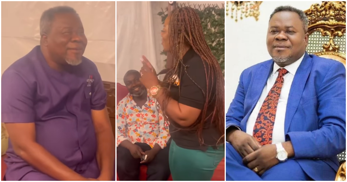 Piesie Esther leaves Dr Kwaku Oteng teary as she performs 'Wayε Me Yie' for him in video; peeps emotional