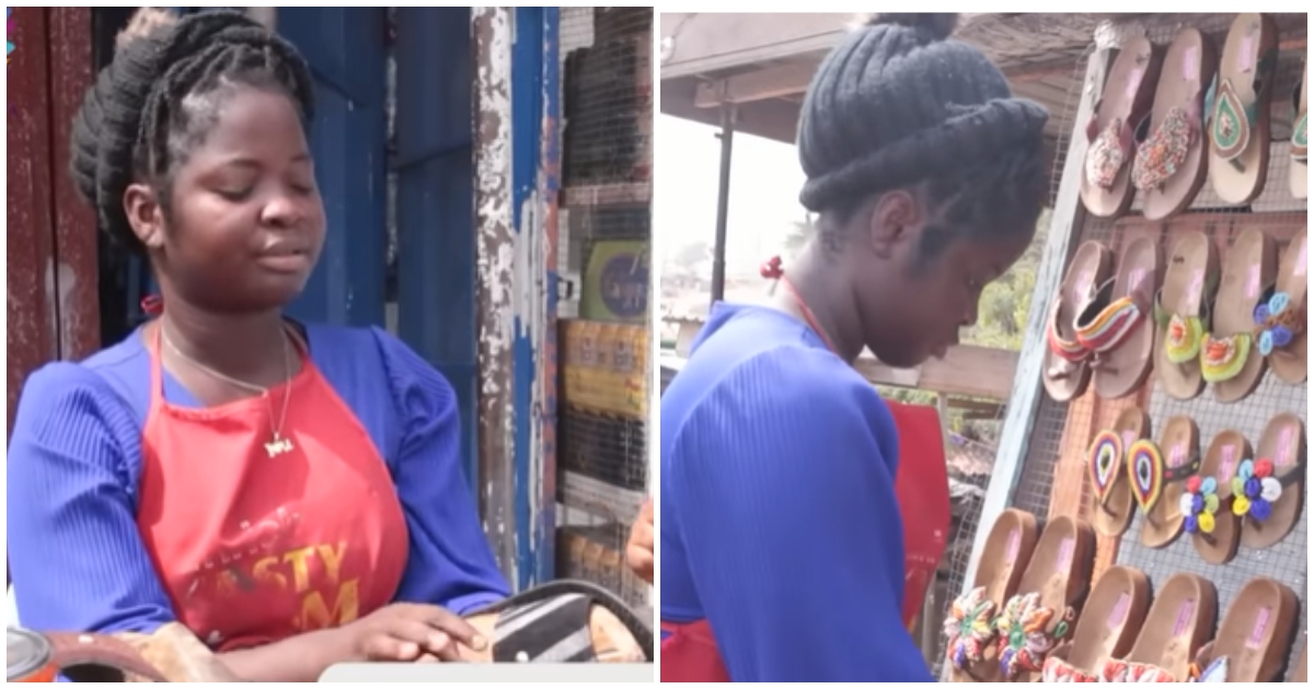 A young Ghanaian female shoemaker says she is fulfilled with her job