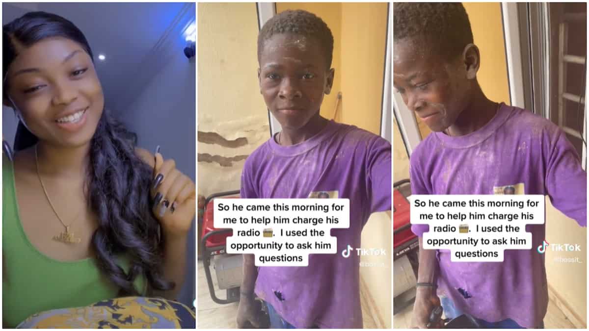Teenager working to survive/Lady showed boy care.