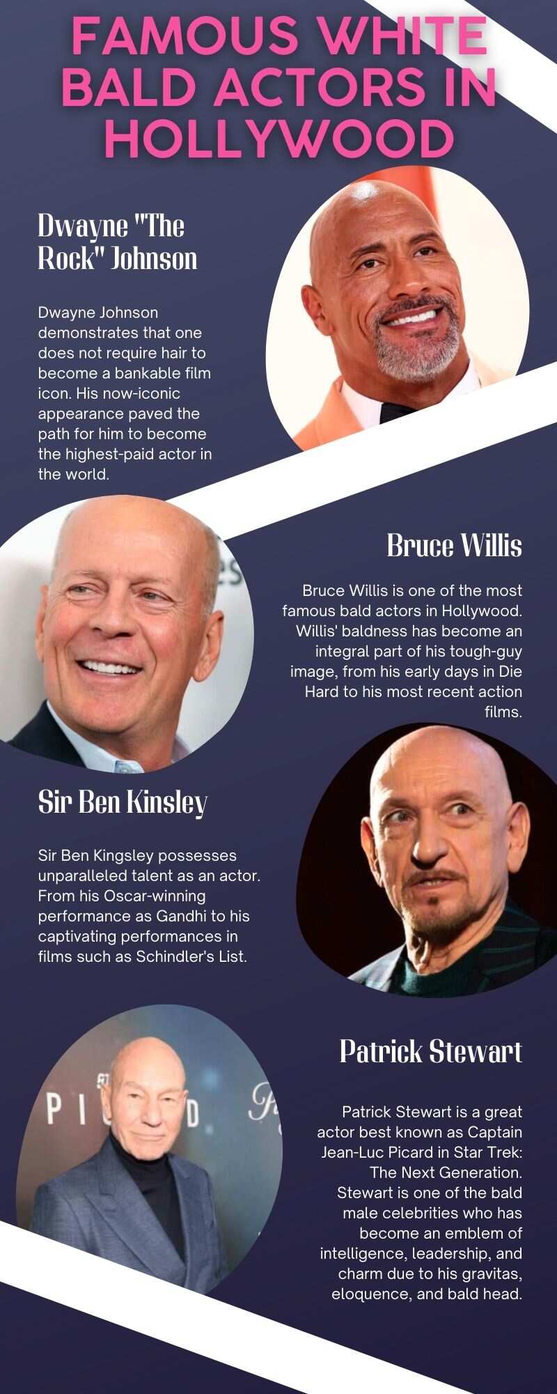 Famous white bald actors