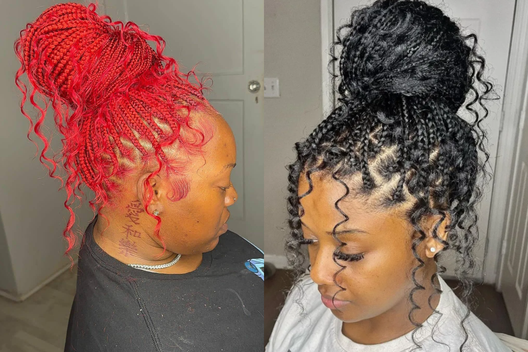 Best knotless braids with curls