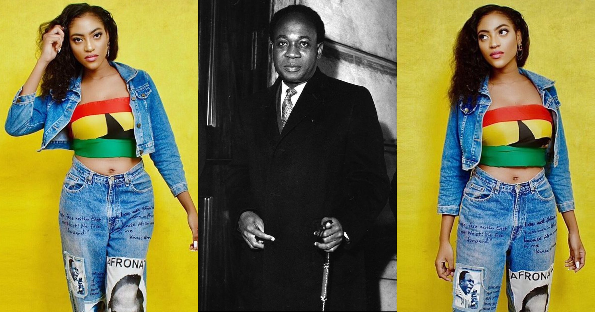 Princess Fathia: Sekou's Daughter Models In Special Kwame Nkrumah Jeans To Celebrate His Birthday