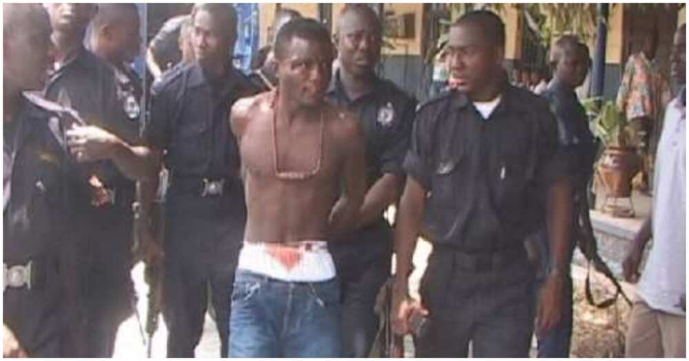 Ataa Ayi being arrested by the police