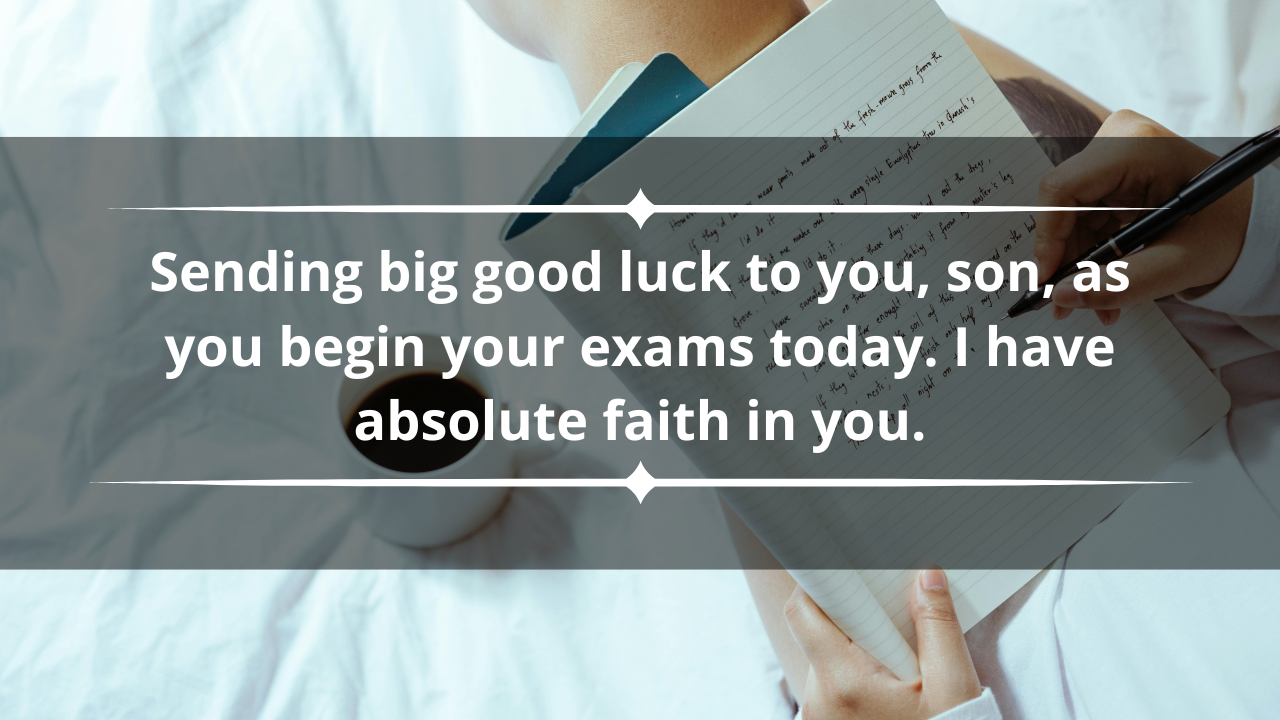Best of luck for the exam wishes