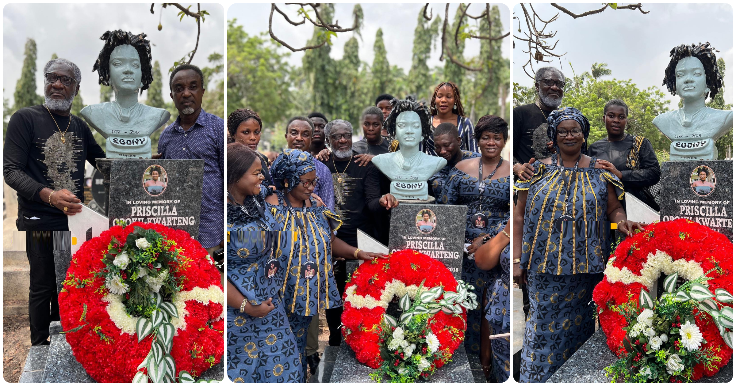 Ebony's family at her graveyard