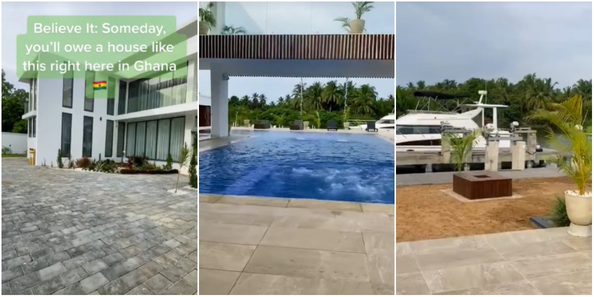 Beautiful house at Ada in Ghana has its own private yacht and a pool, video goes viral online