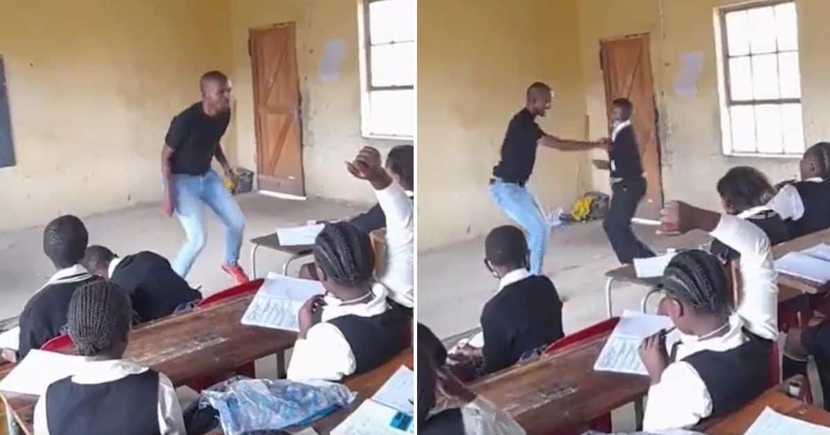 Teacher, shows off, amapiano, moves in class, video is a whole mood