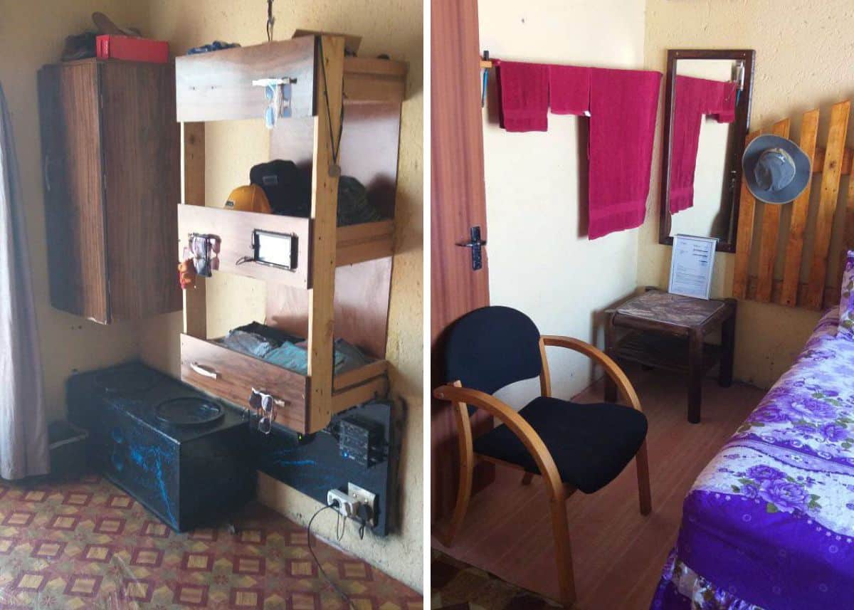 A man took it upon himself to make furniture for his bedroom instead of buying it.