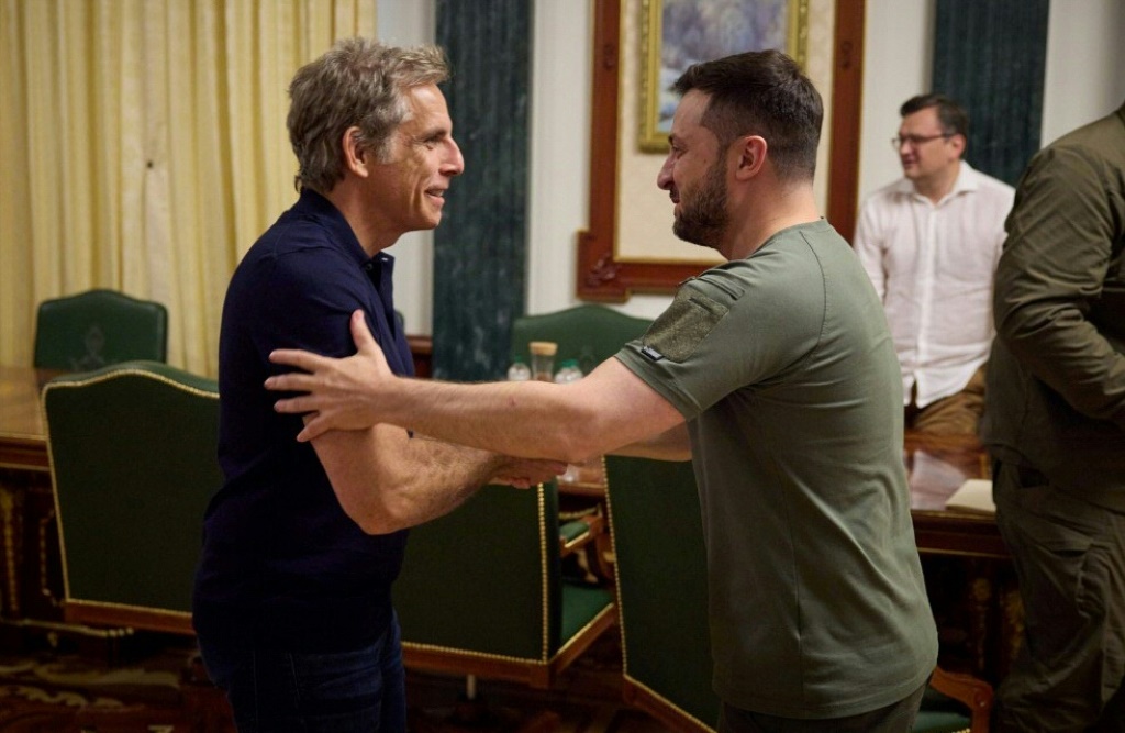'You're my hero!' Hollywood's Ben Stiller said on meeting Ukrainian comedian-turned-president Volodymyr Zelensky