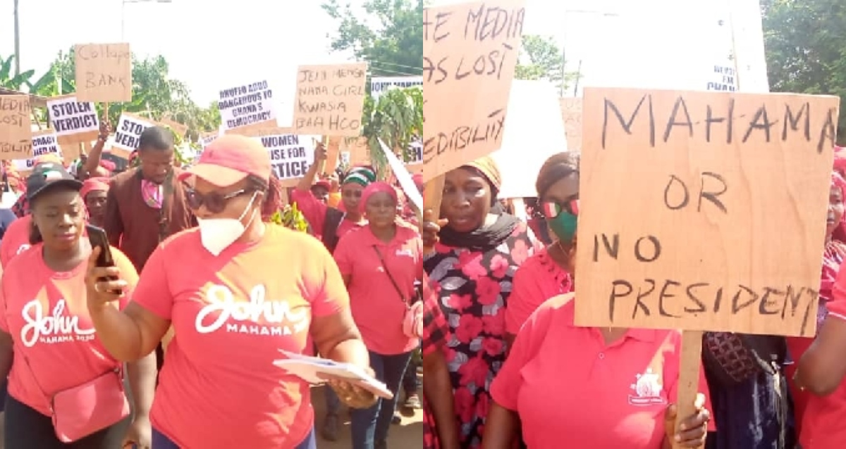 Elections 2020: NDC women storm Ashanti region to protest ‘fraudulent’ results