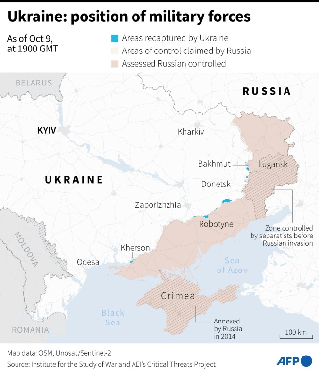 Ukraine: positions of military forces