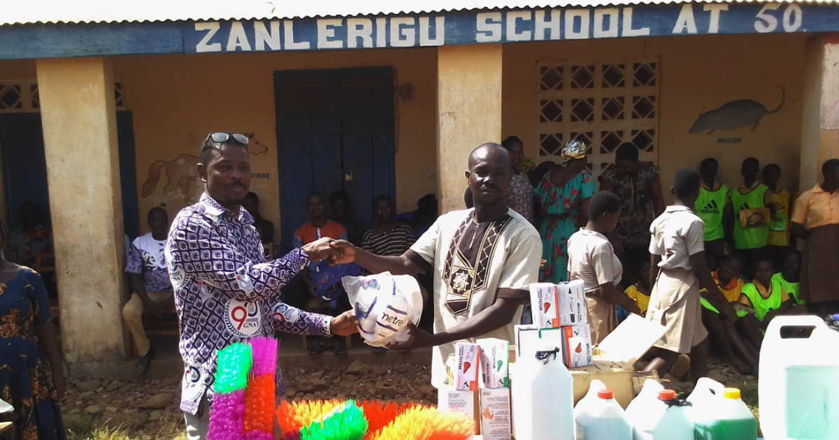 NGO donates educational items to Zanlerigu basic schools.