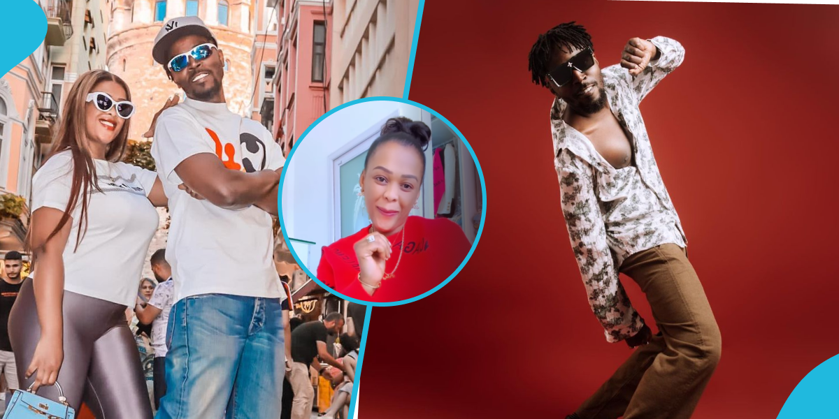 Kwaw Kese's wife joins Awoyo Sofo challenge, fans gush over her stunning beauty (Video)