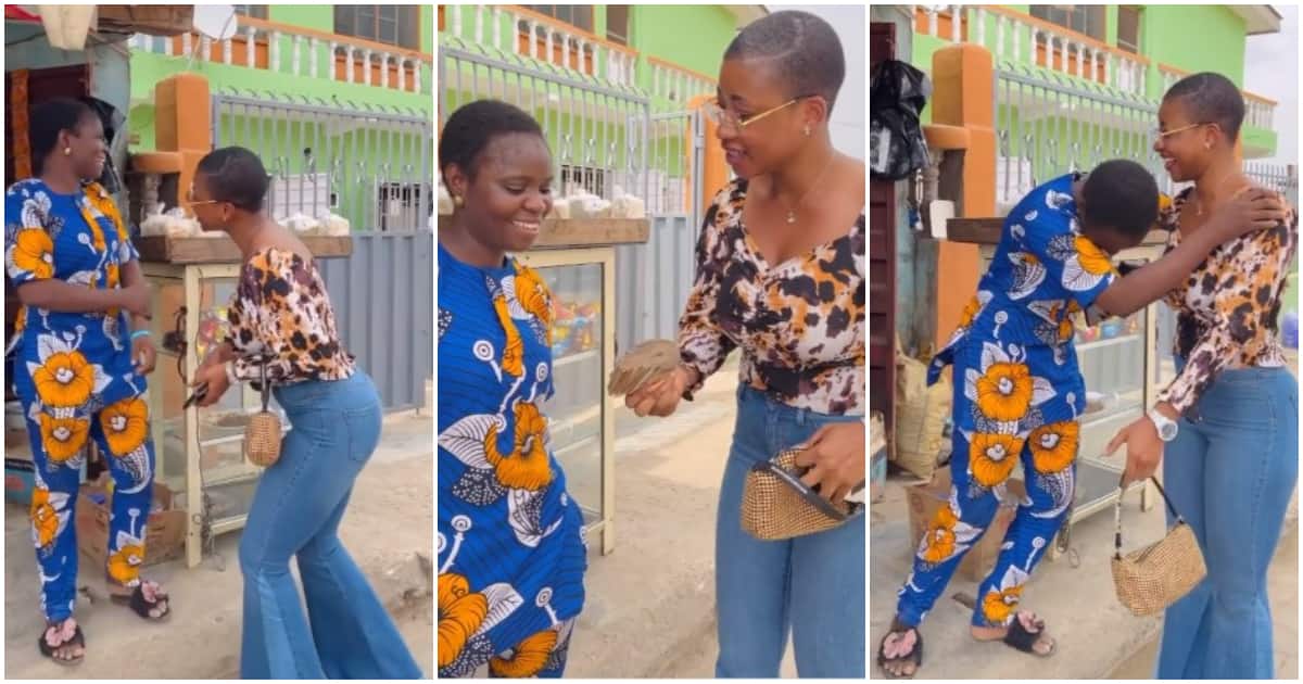 Woman emotional as lady who broke crate of eggs in her shop gifts her N70k