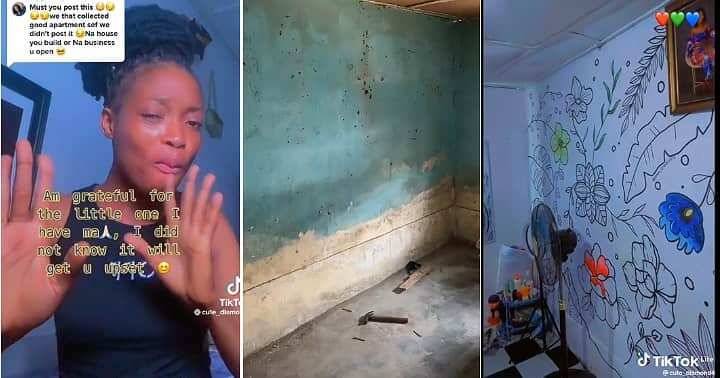 Lady turns 1 room to mansion, fine decoration, squatting for years